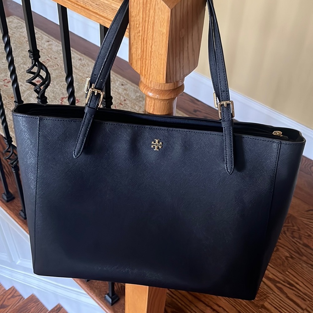 Tory Burch large navy blue tote